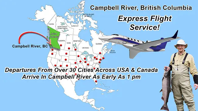 Private charter flights to Campbell River, British Columbia